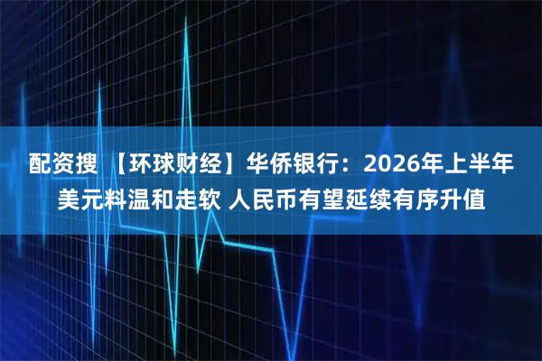 配资搜 【环球财经】华侨银行：2026年上半年美元料温和走软 人民币有望延续有序升值